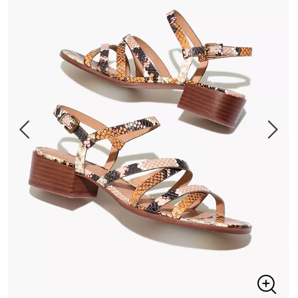 The Lori Sandal in Snake Embossed Leather